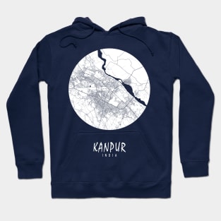 Kanpur, India City Map - Full Moon Hoodie